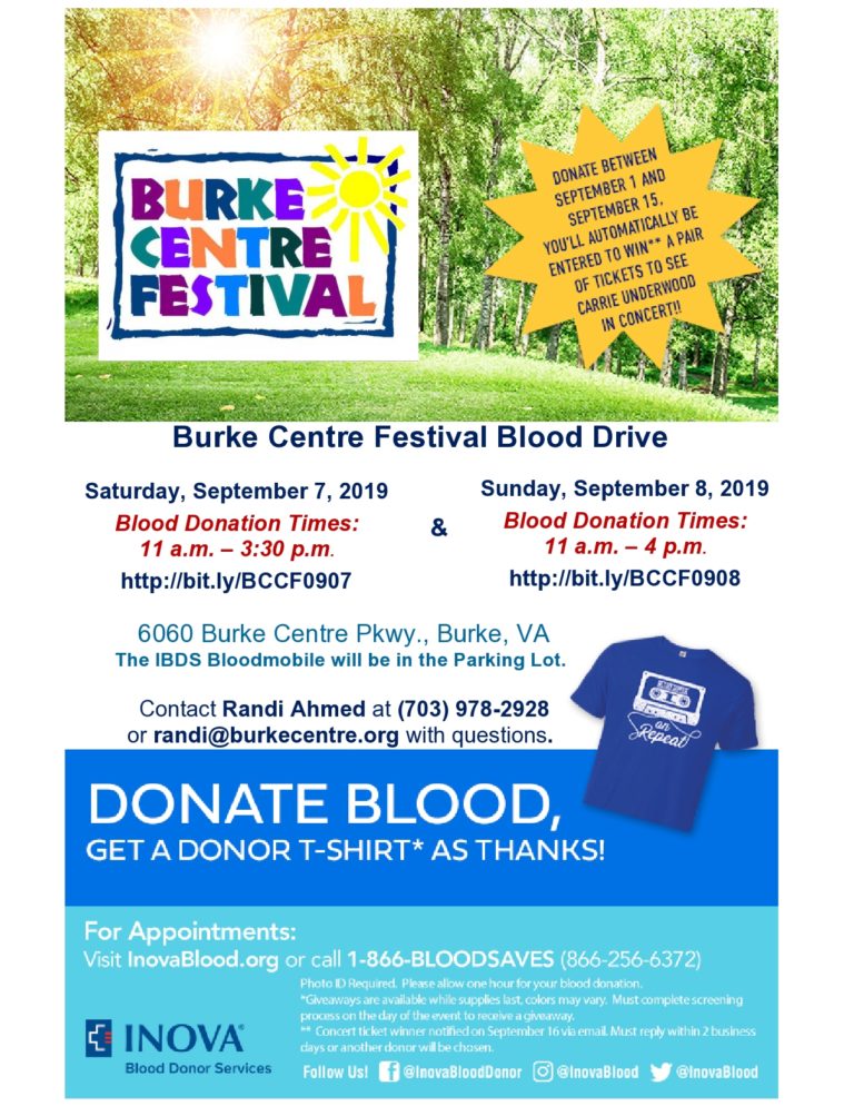 Burke Centre Festival Inova Blood Donor Services